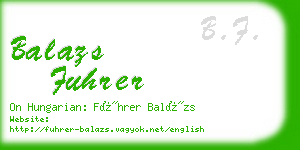 balazs fuhrer business card